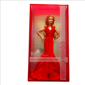2007 St.Mary's Healing Heart Barbie Doll In A Beautiful Red Gown.New In Box.